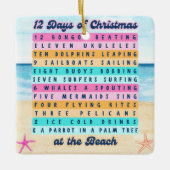 12日のクリスマスでビーチレトロトロピカル セラミックオーナメント (正面)