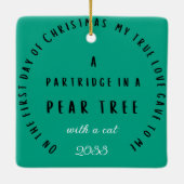 12日のクリスマスと猫1日目 セラミックオーナメント (裏面)