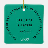 12日のクリスマスと猫6日目 セラミックオーナメント (裏面)