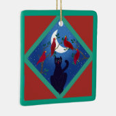 12日のクリスマスとCat 4th Dayセラミック セラミックオーナメント (右)