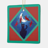 12日のクリスマスとCat 4th Dayセラミック セラミックオーナメント (左)