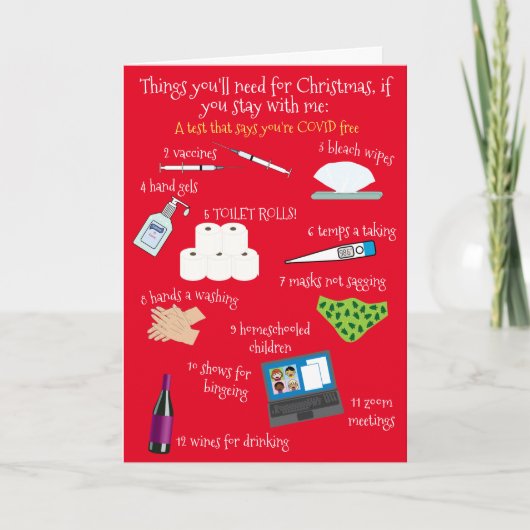 12日のクリスマスとCOVIDカード カード (正面)