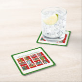 12日のクリスマスのかわいい動物の動物 スクエアペーパーコースター (インサイチュ)