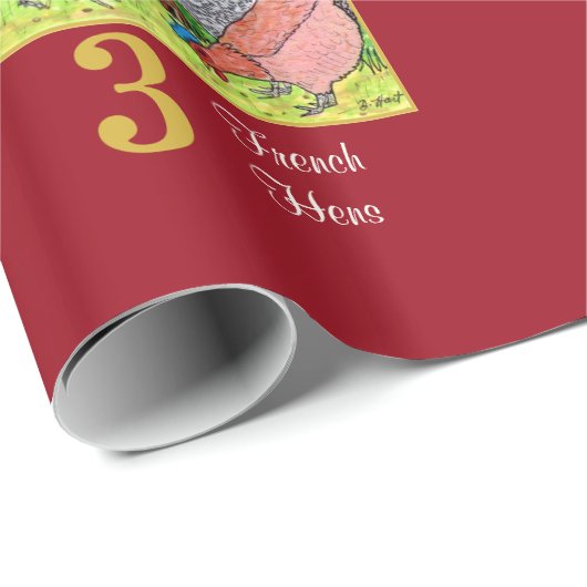 12日のクリスマスのかわいい動物及びタイポグラフィ ラッピングペーパー (ロールコーナー)