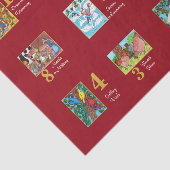 12日のクリスマスのかわいい動物及びタイポグラフィ 薄葉紙 (詳細)