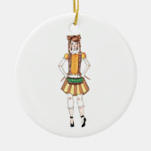 12日のクリスマスのオーナメント12のドラマーのドラムをたたくこと セラミックオーナメント (正面)