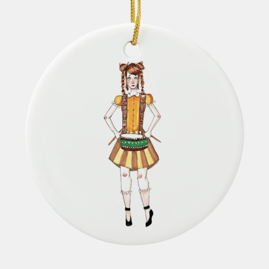 12日のクリスマスのオーナメント12のドラマーのドラムをたたくこと セラミックオーナメント (正面)