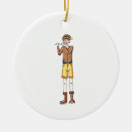 12日のクリスマスのオーナメント- 11人のパイパーの配管 セラミックオーナメント
