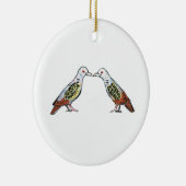 12日のクリスマスのオーナメント- 2羽のカメの鳩 セラミックオーナメント (右)