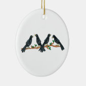 12日のクリスマスのオーナメント- 4匹のコールバード セラミックオーナメント (右)