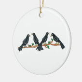 12日のクリスマスのオーナメント- 4匹のコールバード セラミックオーナメント (左)