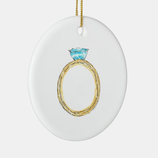 12日のクリスマスのオーナメント- 5つの金リング セラミックオーナメント (右)