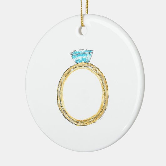 12日のクリスマスのオーナメント- 5つの金リング セラミックオーナメント (左)