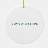 12日のクリスマスのヤマウズラ セラミックオーナメント (裏面)