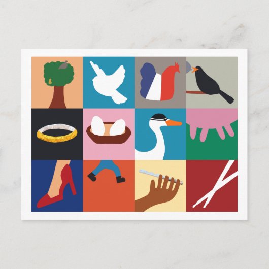 12日のクリスマスの休日の郵便はがき シーズンポストカード (正面)