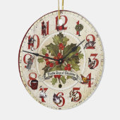 12日のクリスマスの時計のオーナメント セラミックオーナメント (左)