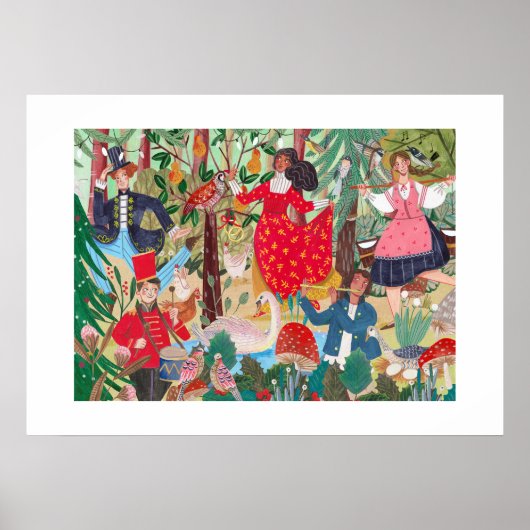 12日のクリスマスイラストレーション ポスター (正面)