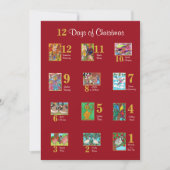 12日のクリスマスカウトアニマルタイポグラフィカスタム シーズンカード (正面)
