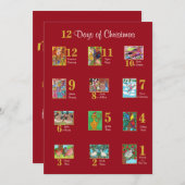 12日のクリスマスカウトアニマルタイポグラフィカスタム シーズンカード (正面/裏面)