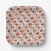 12日のクリスマスキルトプリント紙ナプキンス ペーパープレート (正面)