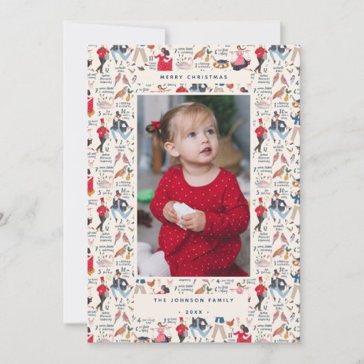 12日のクリスマスクラシック写真伝統的写真 シーズンカード (正面)