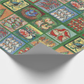 12日のクリスマスグリーンラッピング紙 ラッピングペーパー (角)