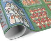 12日のクリスマスグリーンラッピング紙 ラッピングペーパー (ロールコーナー)