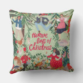 12日のクリスマスグリーン伝統的クラシック クッション (裏面)