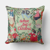 12日のクリスマスグリーン伝統的クラシック クッション (正面)