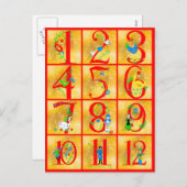 12日のクリスマスソングフォークのアートナンバー シーズンポストカード (正面/裏面)