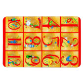 12日のクリスマスソングフォークのアートナンバー マグネット (横)