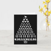 12日のクリスマスツリークリックホリデークリスマスC カード (黄色い花)