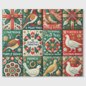 12日のクリスマステーマ ラッピングペーパー (フラット)