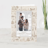 12日のクリスマストイル折り畳みホリデーフォト カード (正面)