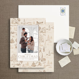 12日のクリスマストイレホリデイフォトカード 招待状