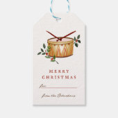12日のクリスマスドラム伝統的 ギフトタグ (正面)