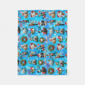 12日のクリスマスハンドメイド感じオーナメントの子 フリースブランケット (正面)