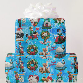 12日のクリスマスハンドメイド感じオーナメント ラッピングペーパー