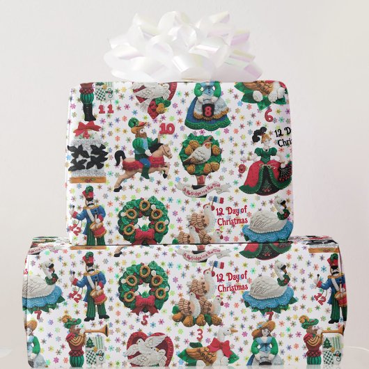 12日のクリスマスハンドメイド感じオーナメント ラッピングペーパー