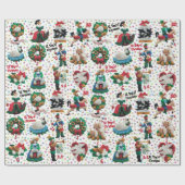 12日のクリスマスハンドメイド感じオーナメント ラッピングペーパー (フラット)