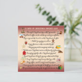 12日のクリスマスバケットリストかわいいホリデーカード 招待状 (スタンド正面)