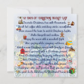 12日のクリスマスバケットリストかわいいホリデーカード 招待状 (正面)