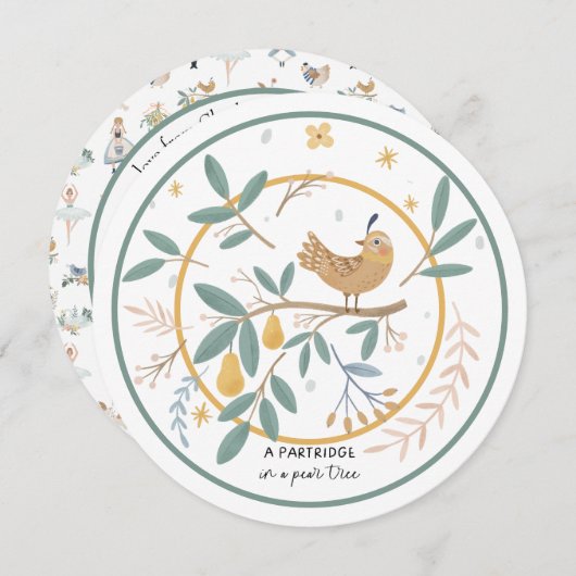 12日のクリスマスパラトリッジの梨の木 シーズンカード (正面/裏面)