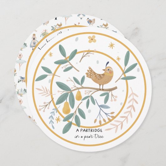 12日のクリスマスパラトリッジの梨の木 シーズンカード (正面/裏面)