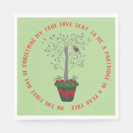 12日のクリスマスパラトリッジの梨の木 スタンダードランチョンナプキン