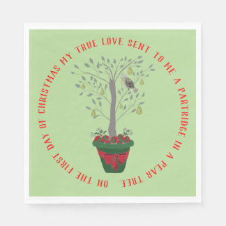 12日のクリスマスパラトリッジの梨の木 スタンダードランチョンナプキン