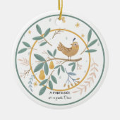 12日のクリスマスパラトリッジの梨の木 セラミックオーナメント (正面)