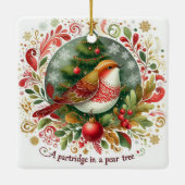 12日のクリスマスパラトリッジの梨の木 セラミックオーナメント (裏面)