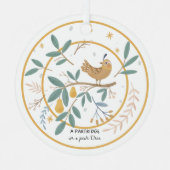 12日のクリスマスパラトリッジの梨の木 メタルオーナメント (正面)