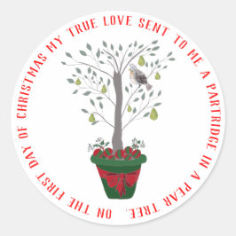 12日のクリスマスパラトリッジの梨の木 ラウンドシール